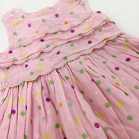 Colourful Spotty Pink Dress - Girls 3-6 Months