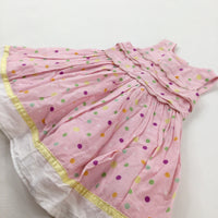Colourful Spotty Pink Dress - Girls 3-6 Months