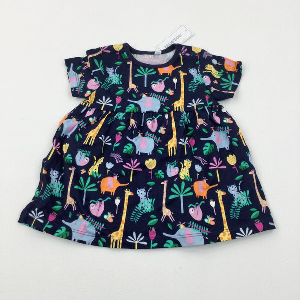 **NEW** Animals Navy Dress - Girls 0-3 Months