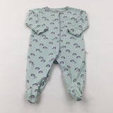 Rainbows Green Babygrow - Girls 0-3 Months