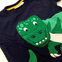 'Roar!' Dinosaur Appliqued Navy T-Shirt - Boys 18-24 Months