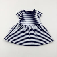 Navy Striped Jersey Dress - Girls 18-24 Months