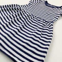 Navy Striped Jersey Dress - Girls 18-24 Months