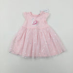 **NEW** Swan Appliqued Pink Party Dress - Girls 0-3 Months