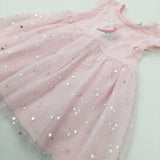 **NEW** Swan Appliqued Pink Party Dress - Girls 0-3 Months