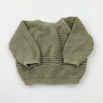 Patterned Green Knitted Jumper - Boys 3-6 Months