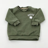 'Super' Star Khaki Sweatshirt - Boys 3-6 Months