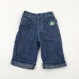 Map Motif Mid Blue Denim Jeans - Boys 3-6 Months