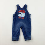 Pirate Appliqued Blue Dungarees - Boys 6-9 Months