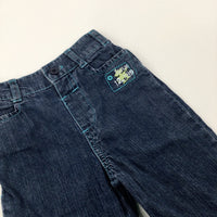 Map Motif Mid Blue Denim Jeans - Boys 3-6 Months