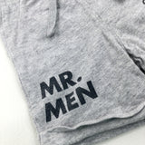 'Mr. Men' Grey Jersey Shorts - Boys 3-6 Months