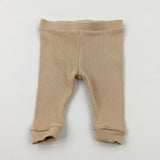 Textured Beige Leggings - Boys 3-6 Months