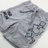 'Mr. Men' Grey Jersey Shorts - Boys 3-6 Months