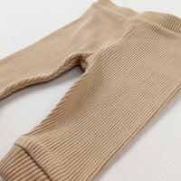 Textured Beige Leggings - Boys 3-6 Months