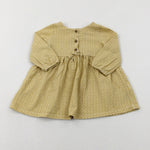 Patterned Mustard Yellow Jersey Dress - Girls 3-6 Months