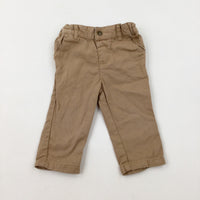 Tan Trousers With Adjustable Waist - Boys 6-9 Months