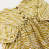 Patterned Mustard Yellow Jersey Dress - Girls 3-6 Months