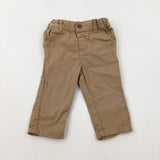 Tan Trousers With Adjustable Waist - Boys 6-9 Months