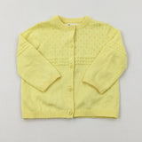 Patterned Yellow Knitted Cardigan - Girls 3-6 Months