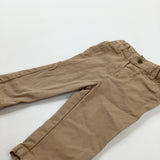 Tan Trousers With Adjustable Waist - Boys 6-9 Months