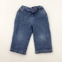 Blue Lined Denim Jeans - Boys 6-9 Months