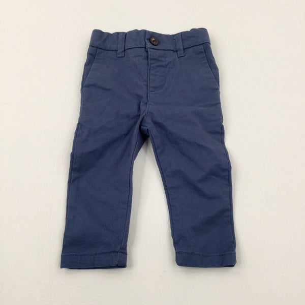 Blue Trousers With Adjustable Waist - Boys 3-6 Months