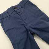 Blue Trousers With Adjustable Waist - Boys 3-6 Months