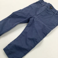 Blue Trousers With Adjustable Waist - Boys 3-6 Months