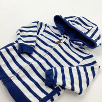 Navy & White Striped Hoodie - Boys 6-9 Months