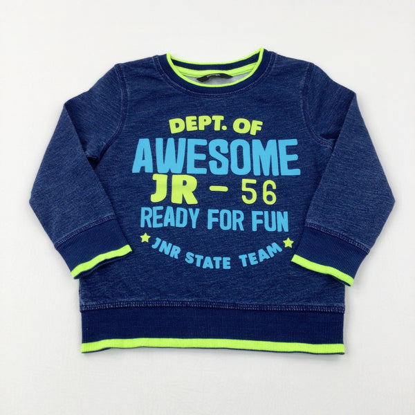 'Dept. Of Awesome' Navy Sweatshirt - Boys 2-3 Years