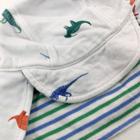 Dinosaurs White Jersey Sun Hat - Boys 3-6 Months