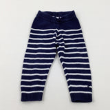 Navy Striped Knitted Trousers - Boys 6-9 Months