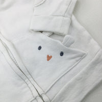 'Cute!' White Zip Through Hoodie - Girls 3-6 Months