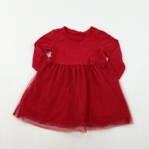 Sparkly Red Dress - Girls 6-9 Months