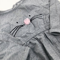 Mouse Grey Jersey Dress - Girls 3-6 Months