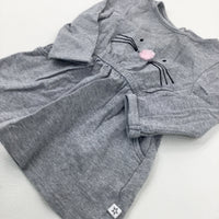 Mouse Grey Jersey Dress - Girls 3-6 Months