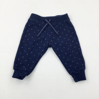 Hearts Navy Joggers - Girls 3-6 Months