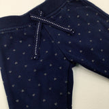 Hearts Navy Joggers - Girls 3-6 Months