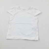 White T-Shirt - Girls 3-6 Months