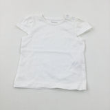 White T-Shirt - Girls 3-6 Months