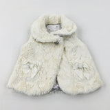 Smart Cream Fluffy Gilet - Girls 6-9 Months