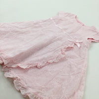 Flowers Embroidered Pink Dress - Girls 6-9 Months