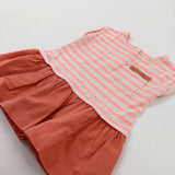 Coral Striped Dress - Girls 6-9 Months