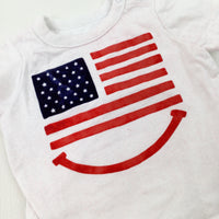 Amercian Flag White Bodysuit - Girls 6-9 Months