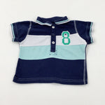 '8' Appliqued Navy Polo Shirt - Boys 9-12 Months