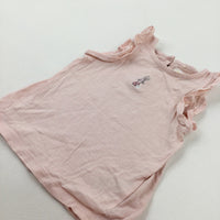 Bunny Embroidered Pink Vest Top - Girls 6-9 Months