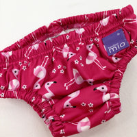 Flamingoes Pink Swim Nappy - Girls 6-9 Months