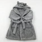 Rhino Grey Fluffy Dressing Gown - Boys 3-4 Years