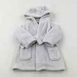 White Fluffy Dressing Gown - Boys 9-12 Months