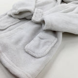 White Fluffy Dressing Gown - Boys 9-12 Months